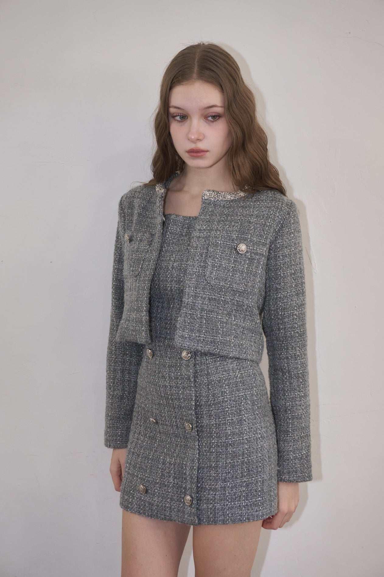 Twinkle tweed button op – YILON