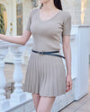 PLEATED KNIT OP