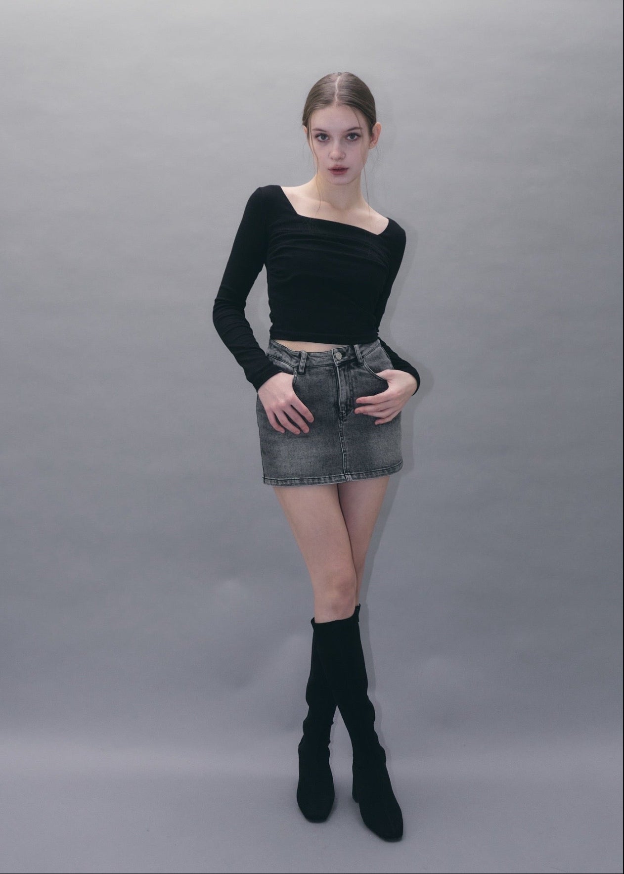 Gather lace tee – YILON