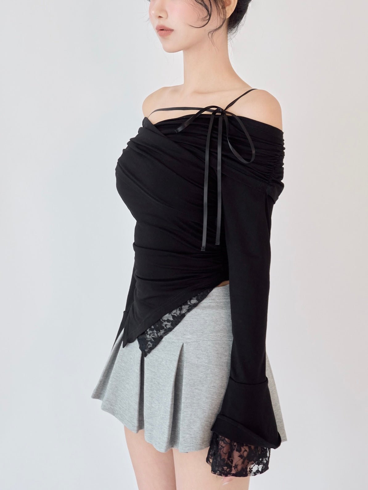 Lace gather tops – YILON