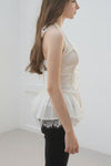 HALTER-NECK PEPLUM BLOUSE