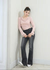BACK RIBBON LACE TEE