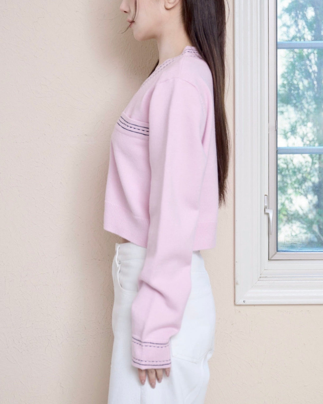 BI-COLOR STITCH CARDIGAN – YILON