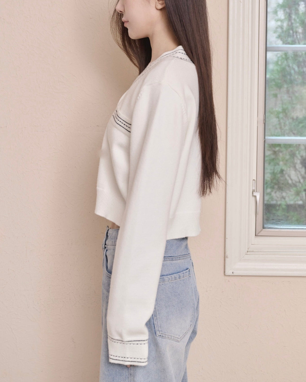 BI-COLOR STITCH CARDIGAN – YILON