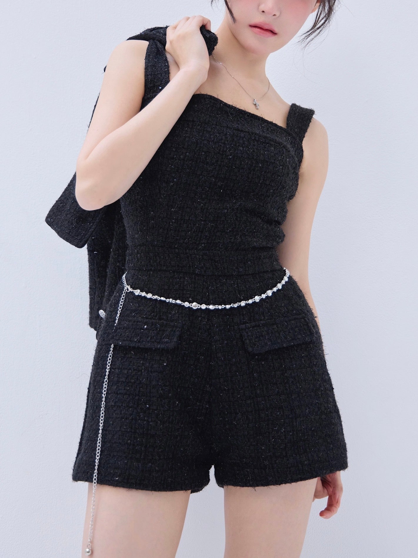 YILON TWINKLE TWEED ROMPERS ロンパース　ワンピース Twinkle tweed rompers – YILON