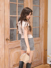 French sleeve bijou tee