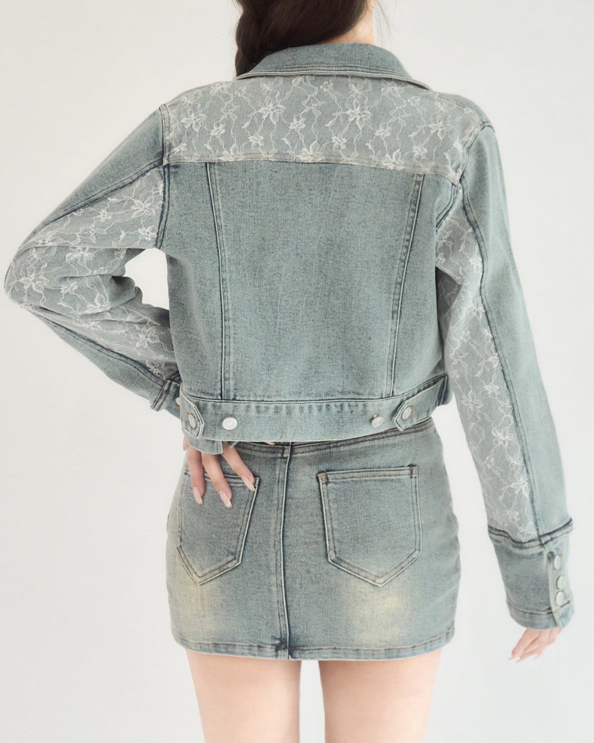 ジャケット・アウター yilon BLOSSOM LACE DENIM JACKET Blossom lace denim jacket – YILON