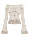 BACK RIBBON LACE TEE