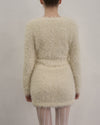 Holiday fluffy knit ensemble