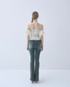 Dot frill blouse