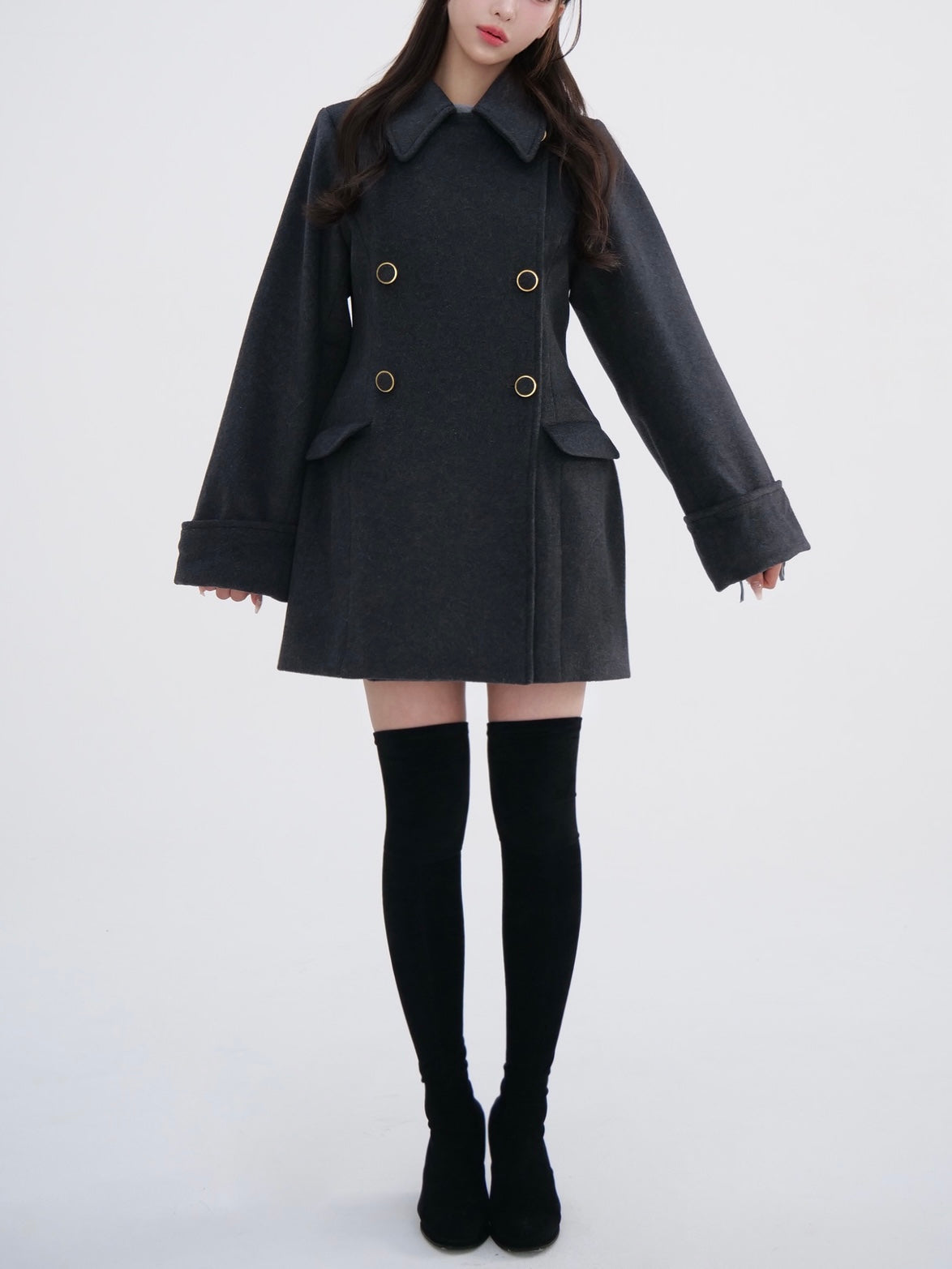 ジャケット・アウター yilon Cinched waist midi coat 7BC37A50-98EF-4583-9A2F-