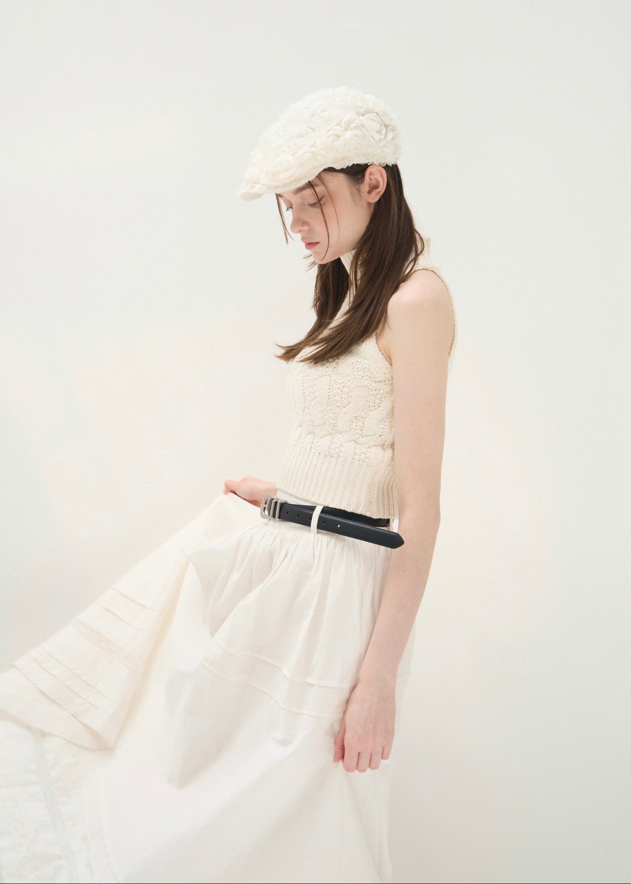スカート yilon COTTON LACE SKIRT WHITE COTTON LACE SKIRT – YILON