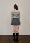 Belt check mini skirt