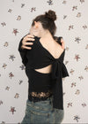 BACK RIBBON LACE TEE