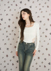 LACE RIBBON RIB TEE
