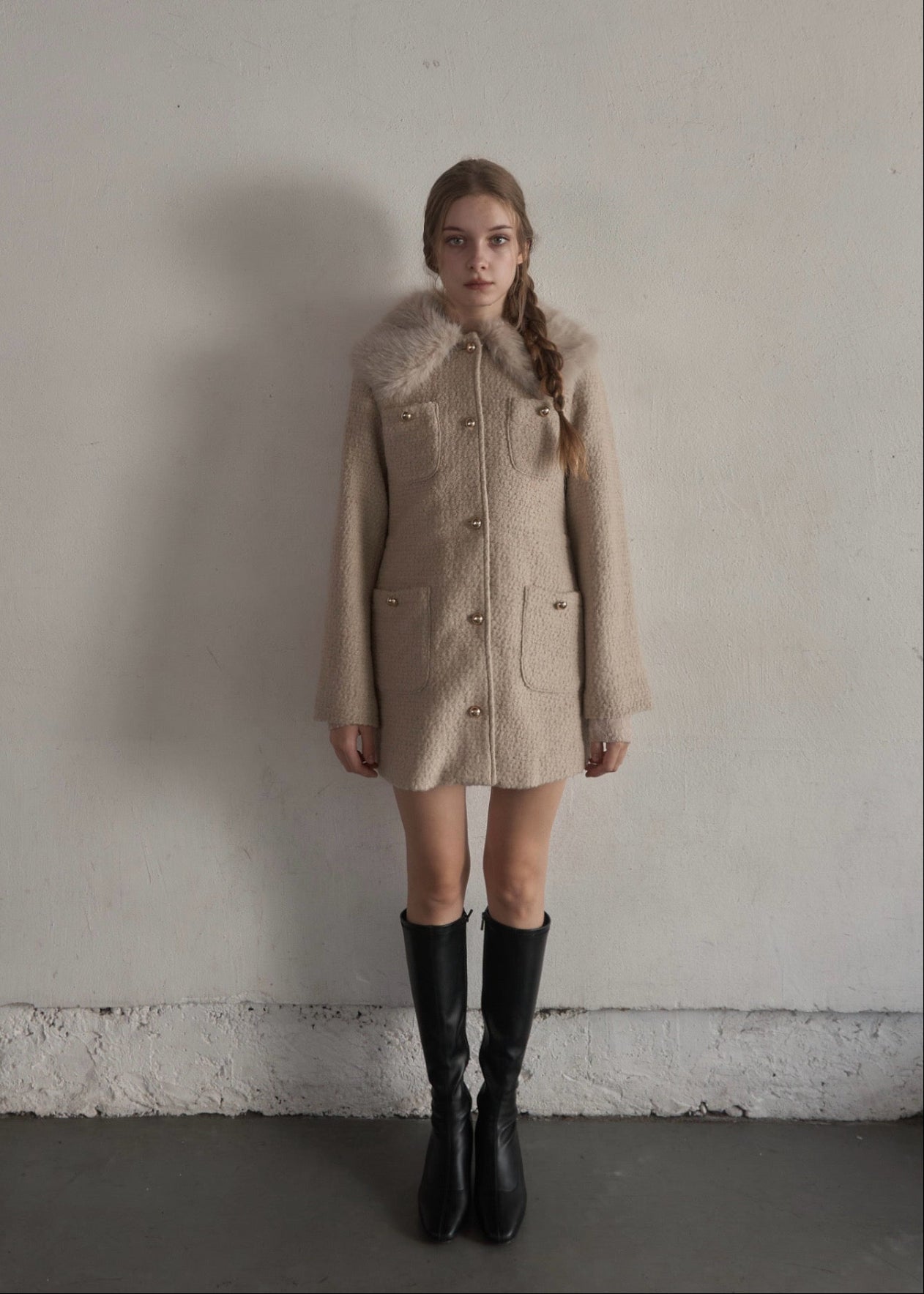 Fur collar classical coat – YILON