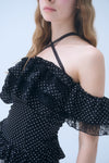 Dot frill blouse