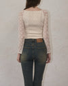 Flower lace blouse