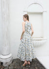 HALTER NECK TIERED MAXI DRESS