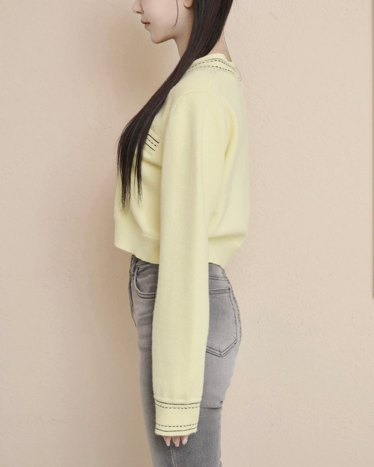 BI-COLOR STITCH CARDIGAN – YILON