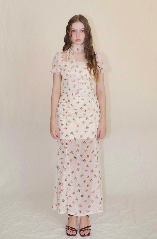 Little flower chiffon skirt