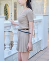 PLEATED KNIT OP