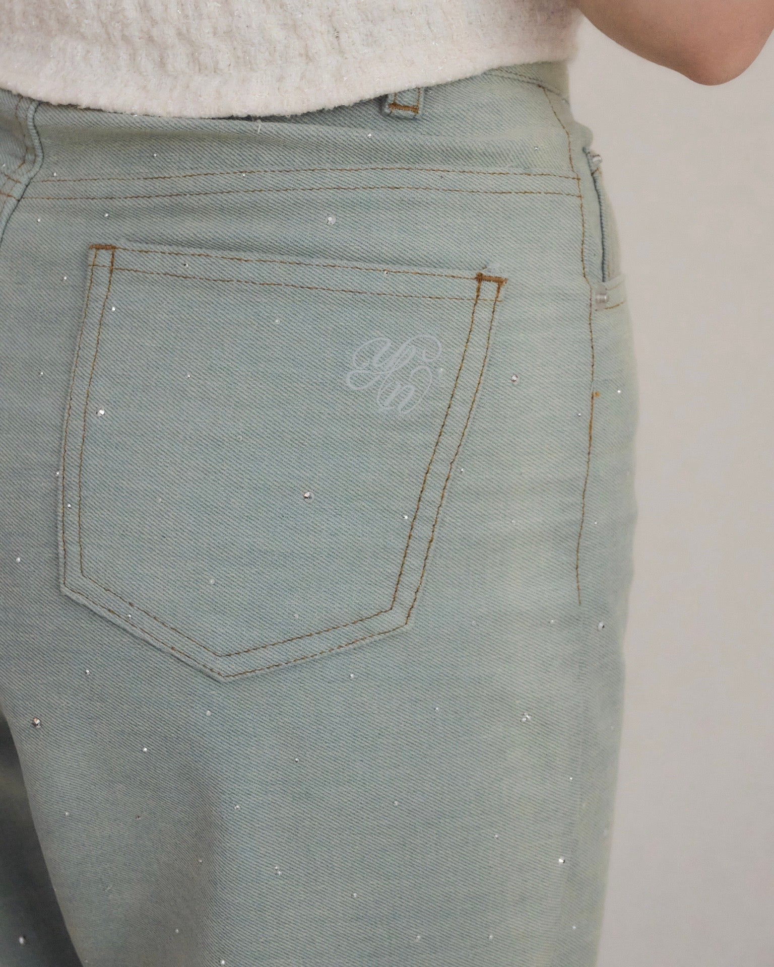 YILON ビジューストレートデニム Bijou straight denim – YILON