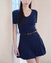 PLEATED KNIT OP