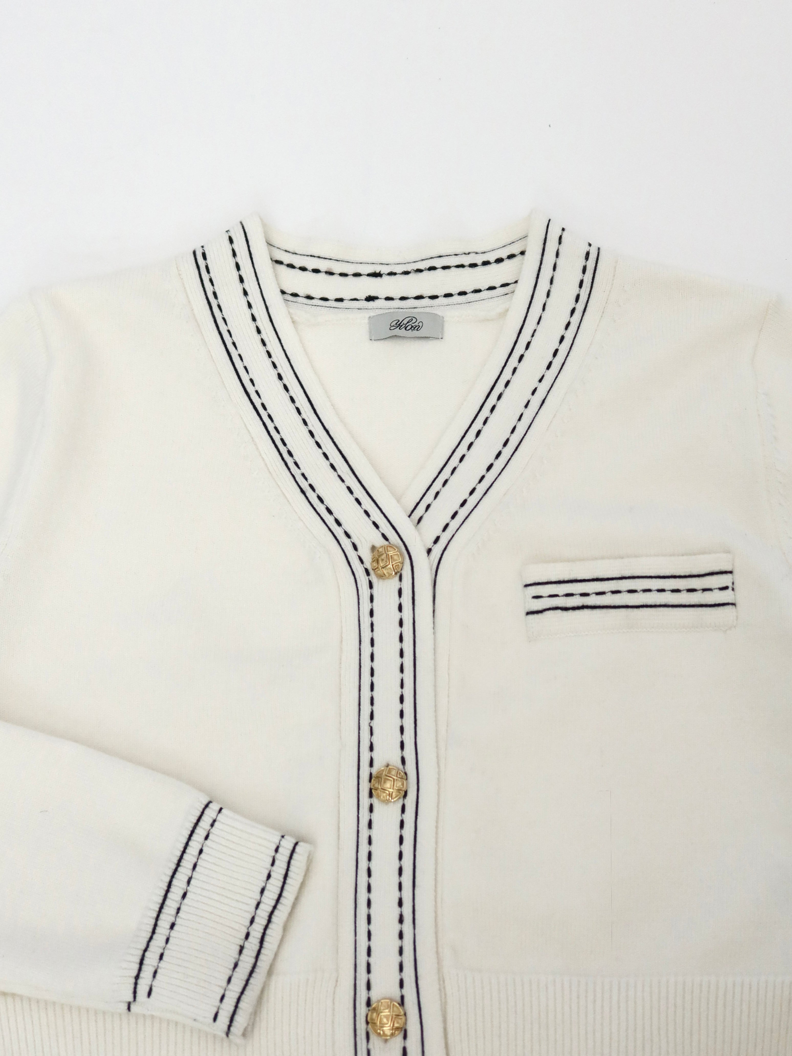 BI-COLOR STITCH CARDIGAN – YILON