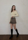 Belt check mini skirt