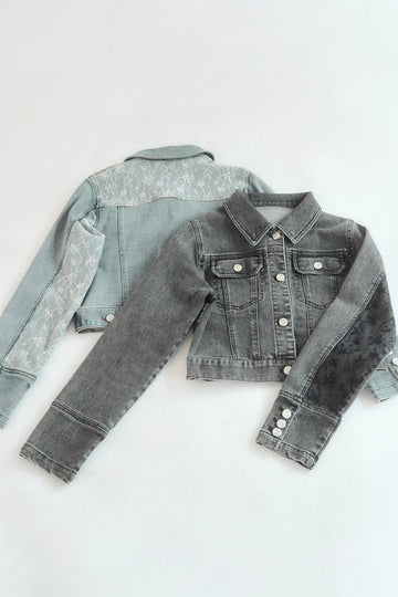 Blossom lace denim jacket
