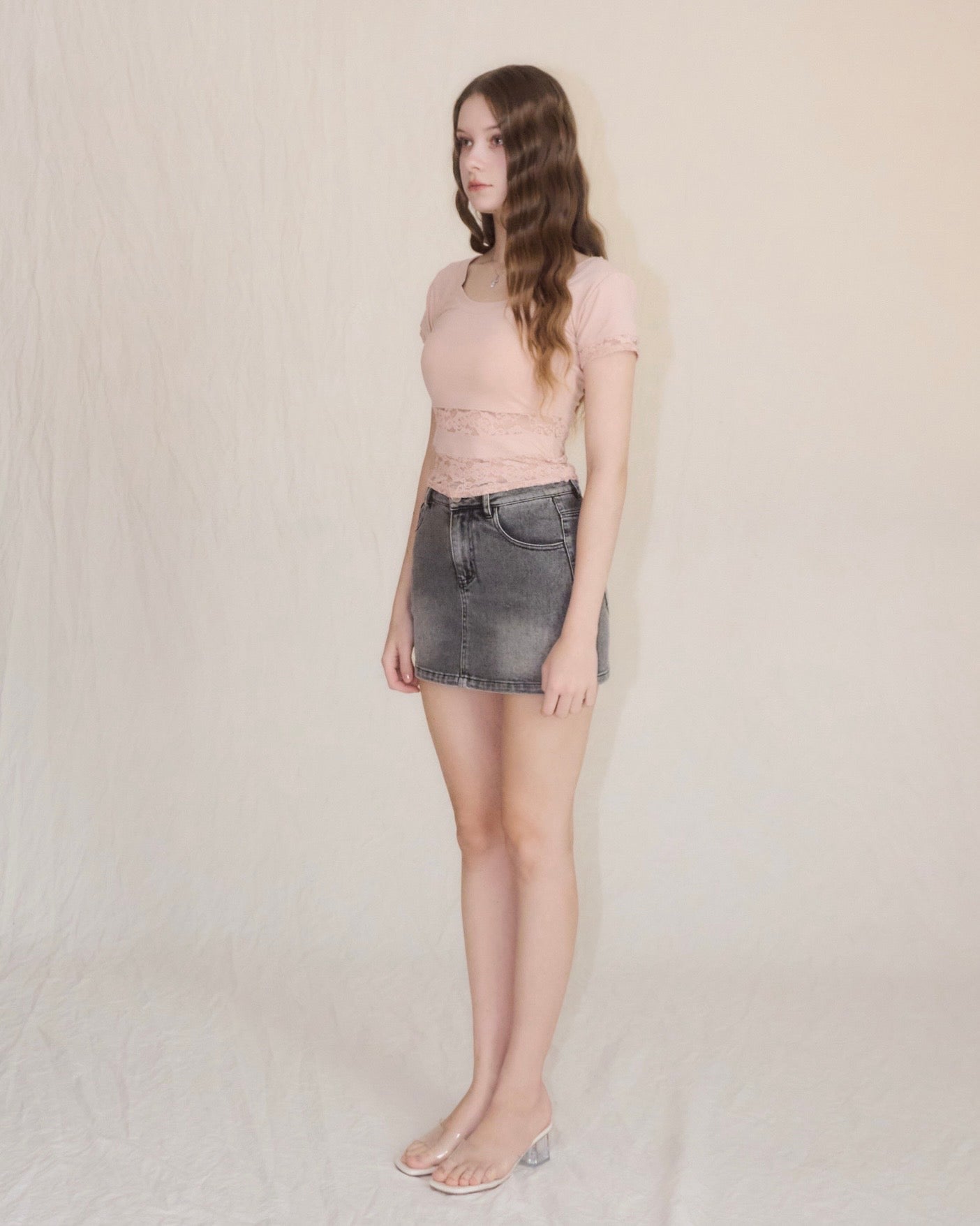 Wash denim mini skirt – YILON