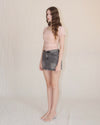Wash denim mini skirt