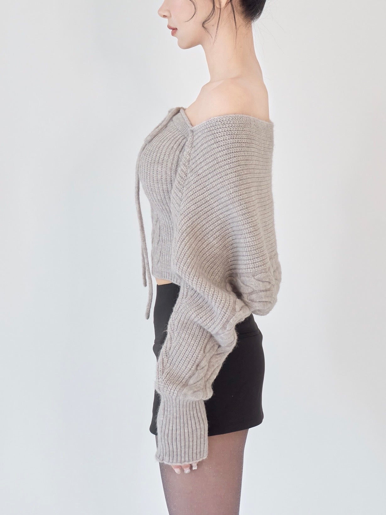 Cable knit bolero bare set – YILON