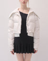 Rib collar puffer jacket