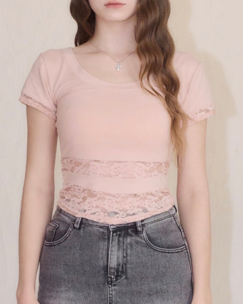 トップス Yilon LACE DOCKING TEE TOPS – YILON
