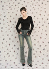 BACK RIBBON LACE TEE