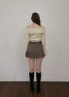 Belt check mini skirt