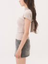 French sleeve bijou tee