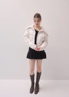 Rib collar puffer jacket