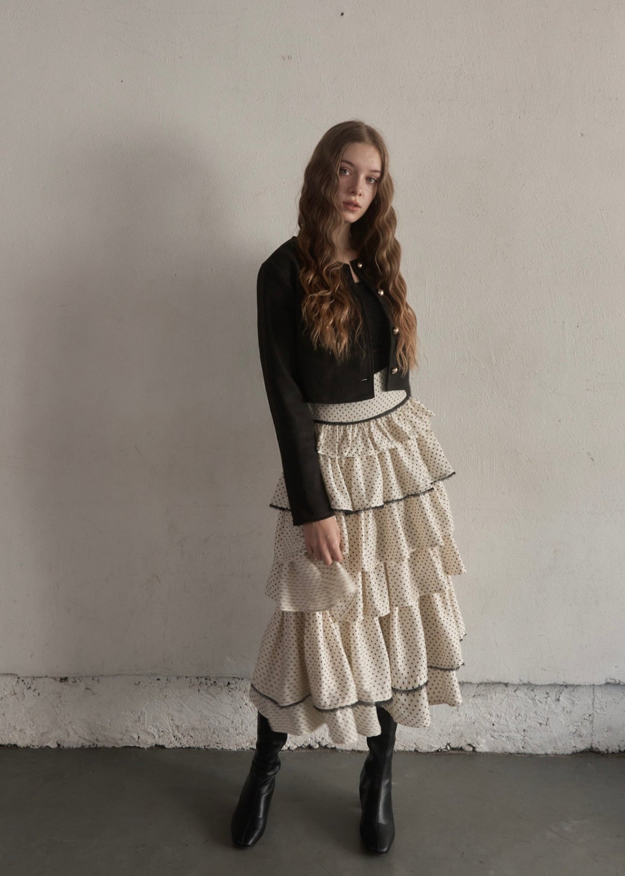 【完売品】yilon TIERED DOT SKIRT ティアードドットスカート Tiered dot skirt – YILON