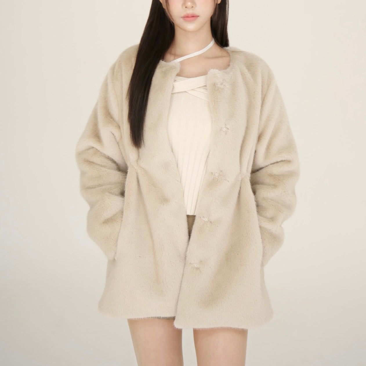 Waistmark eco fur coat – YILON