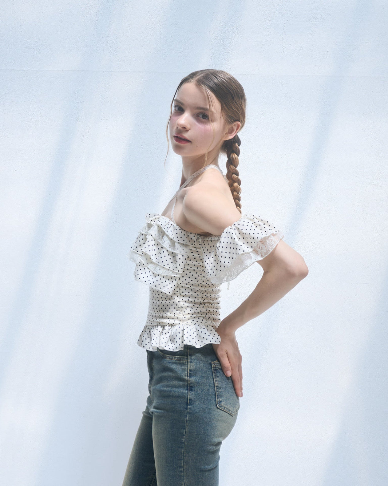 Dot frill blouse – YILON