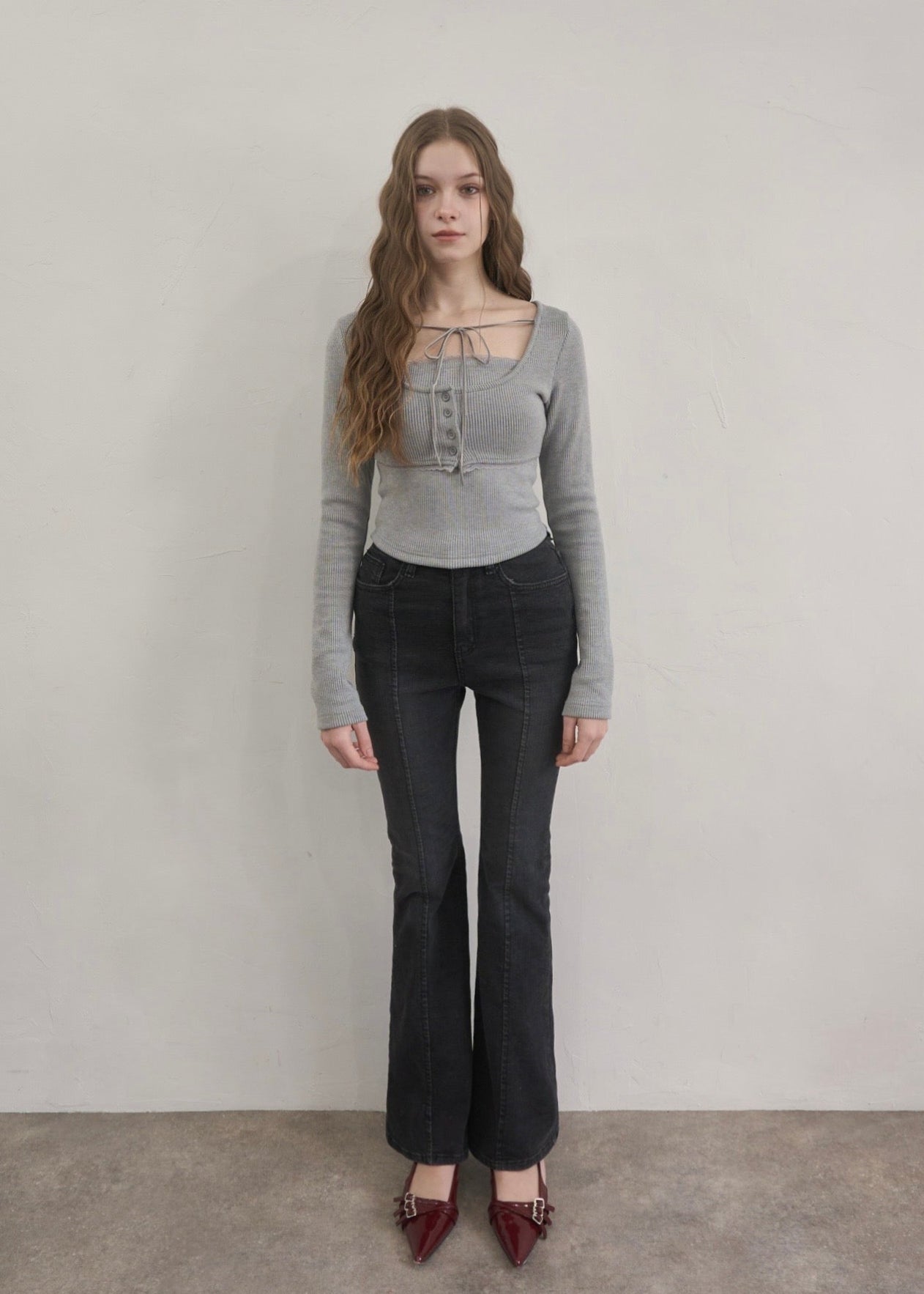 Rib ensemble button tops – YILON