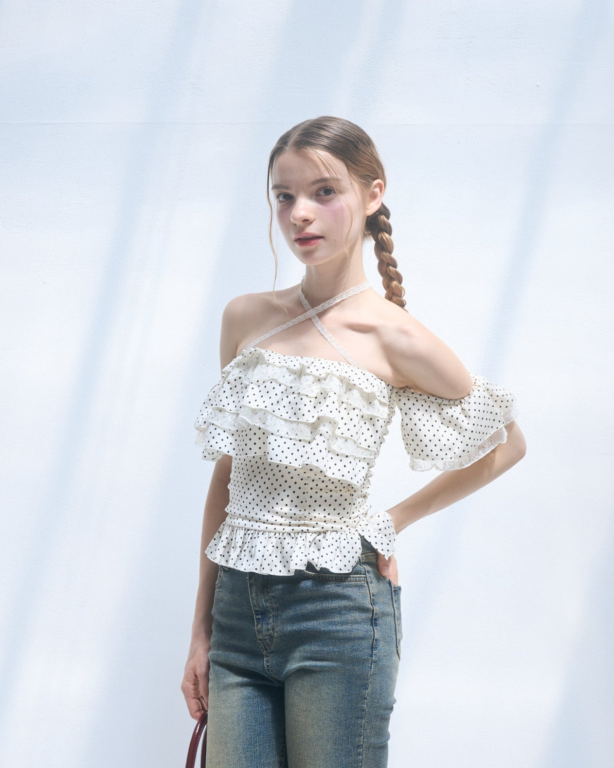 yilon イロン　DOT FRILL BLOUSE Dot frill blouse – YILON