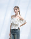 Dot frill blouse