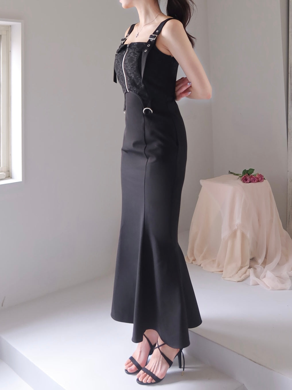 YILON MADE Romantic bustier dress グレー Romantic bustier dress – YILON