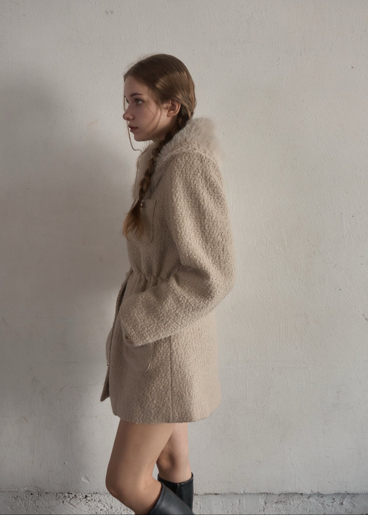 Fur collar classical coat – YILON