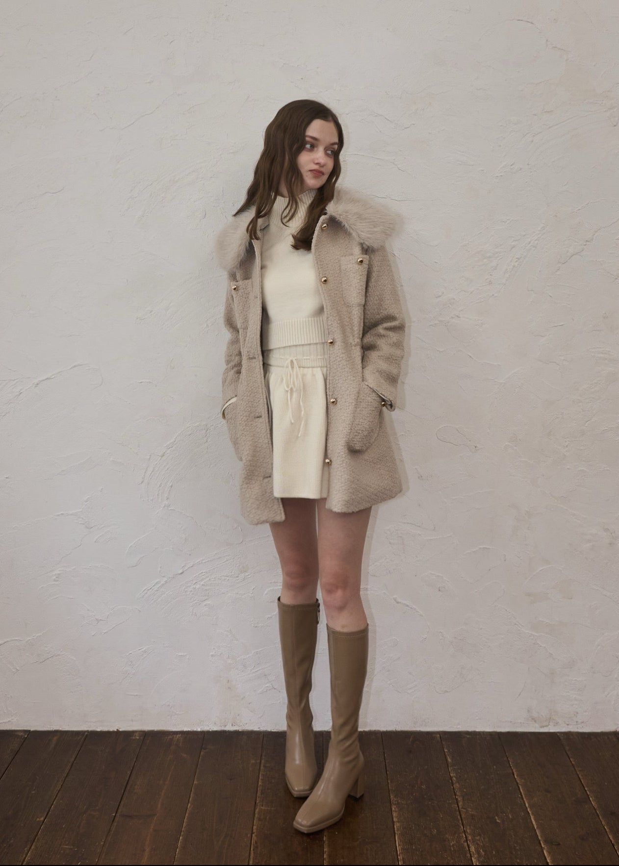 Fur collar classical coat – YILON