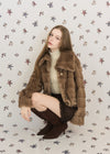 SUEDE FRILL MINI SKIRT